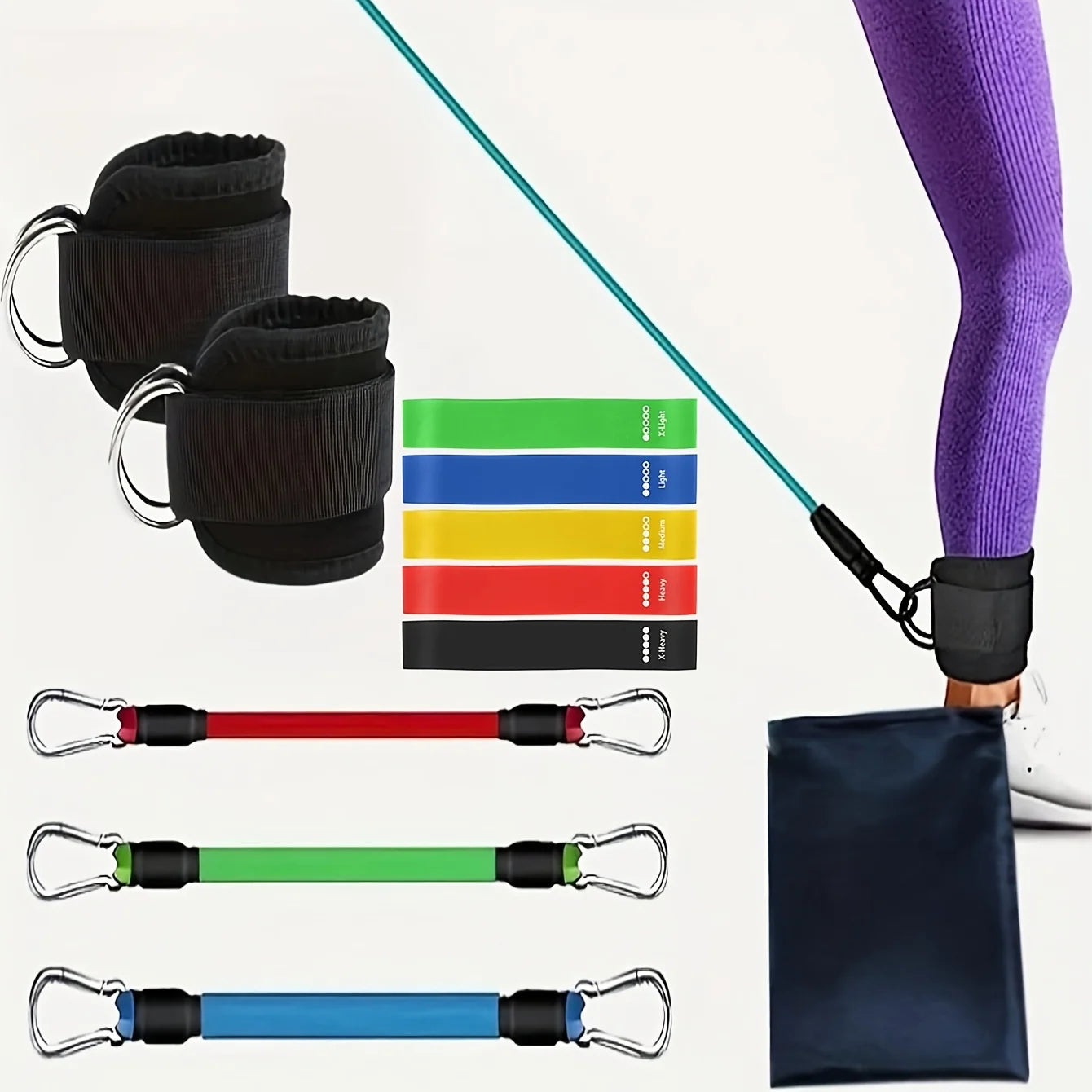 Home Gym Leg Hip Toning System With Adjustable Resistance Bands
