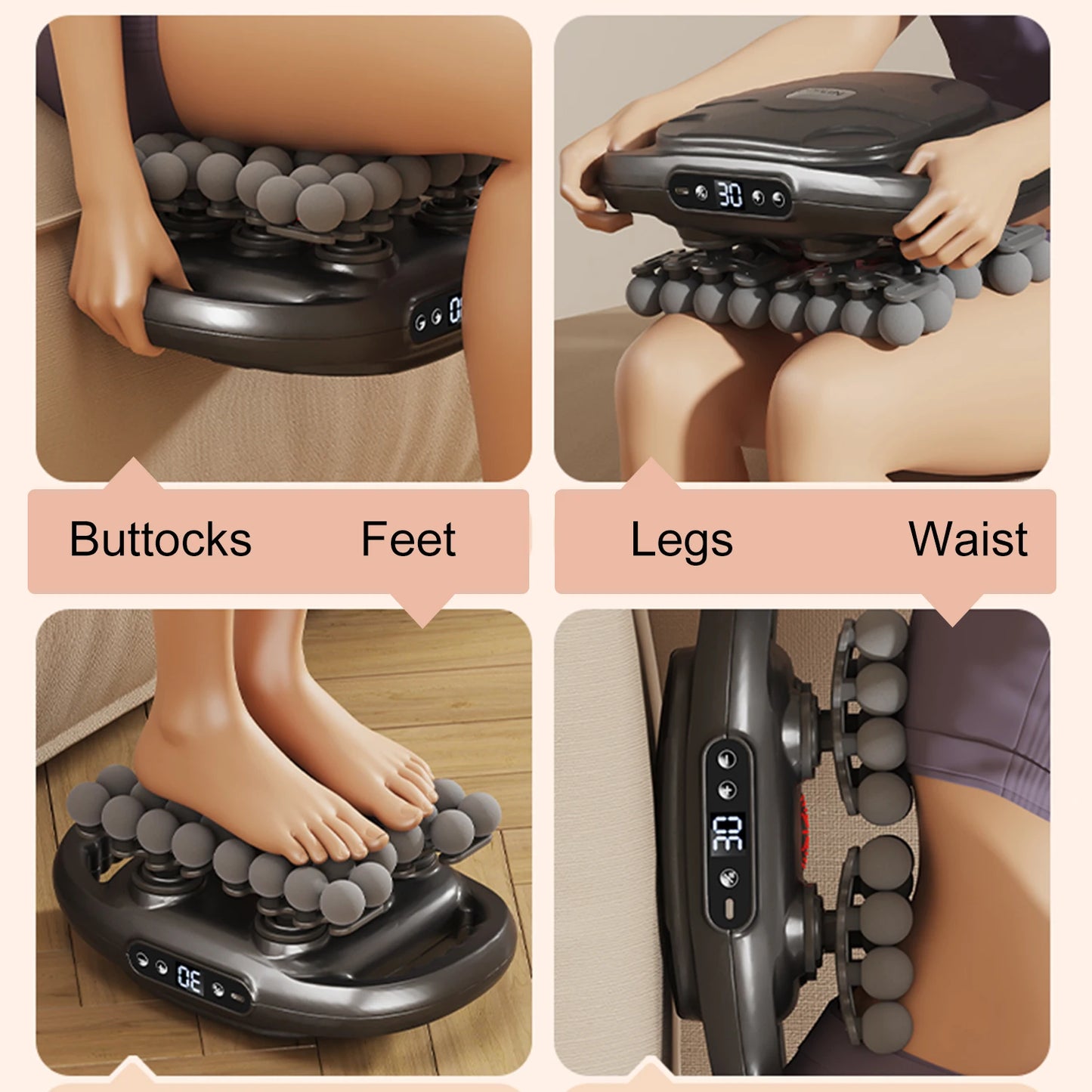 42-Node Electric Massage Roller With LCD Display For Full Body