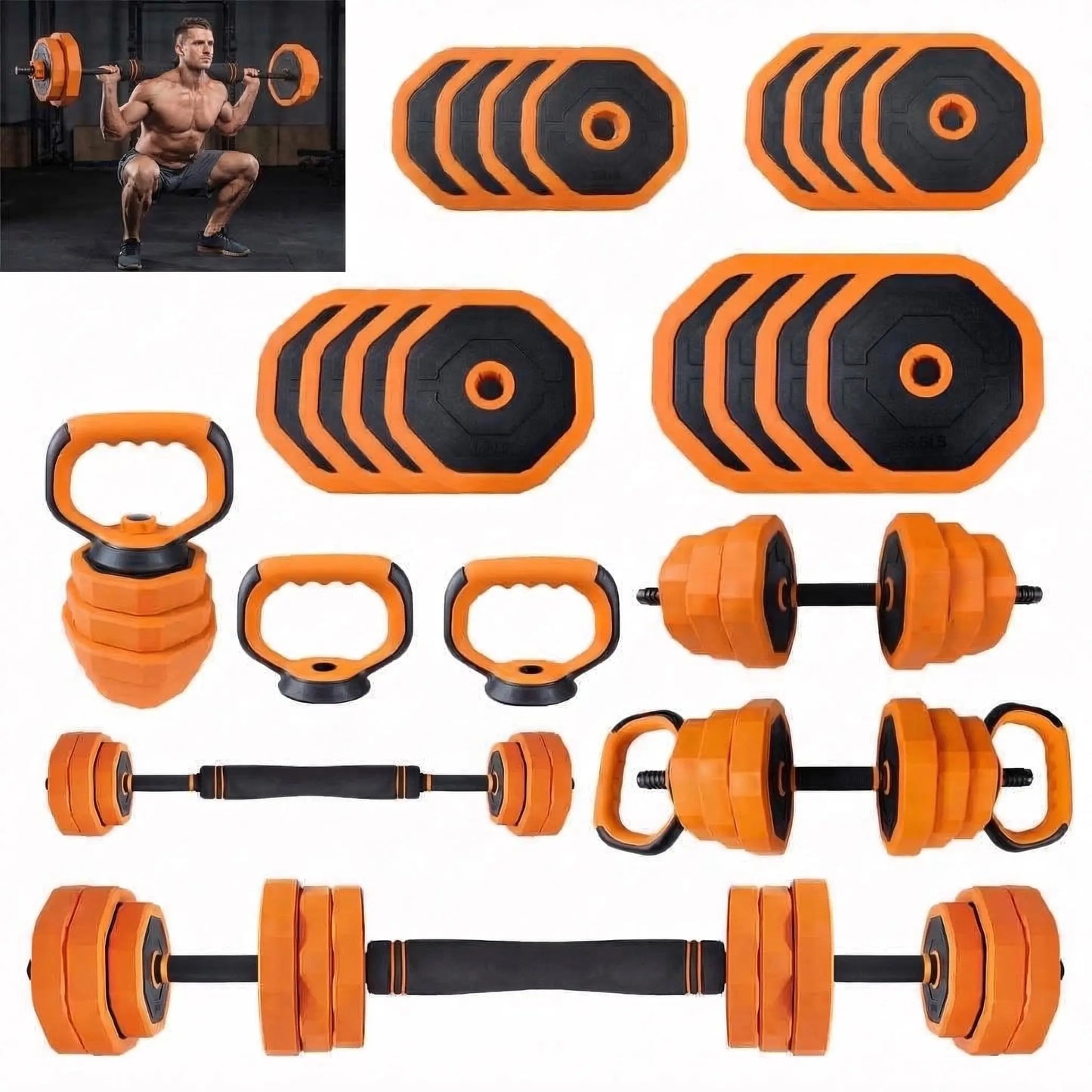 Adjustable Dumbbells 44 Lbs 4 In 1 Home Gym System