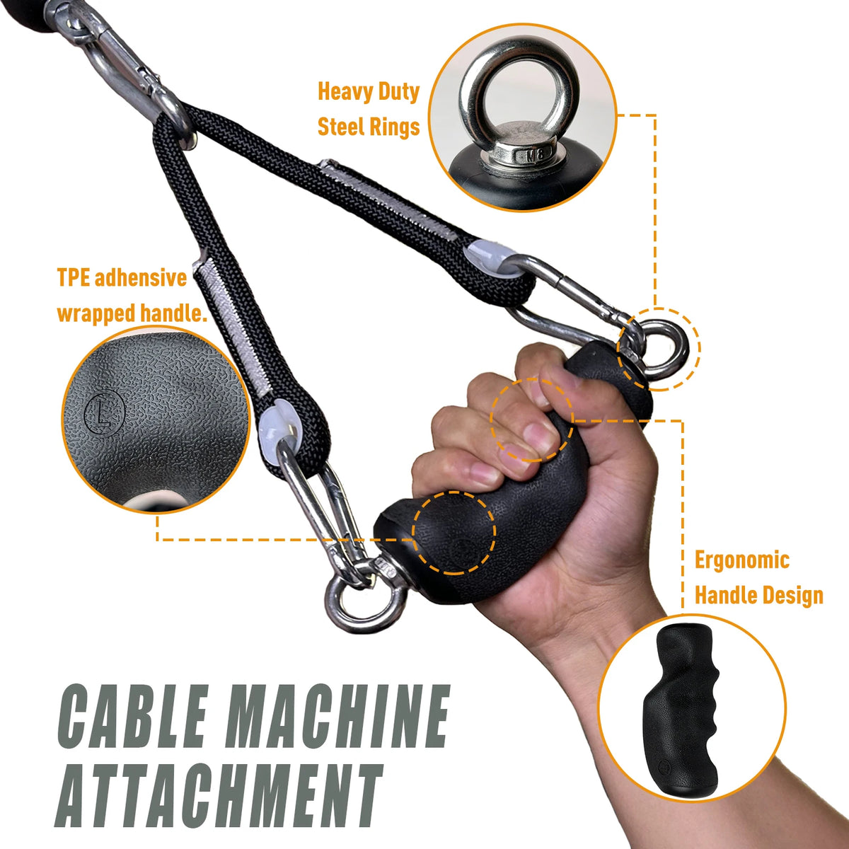 MARSAFIT Ergonomic Lat Tricep Rope Cable Machine Attachment