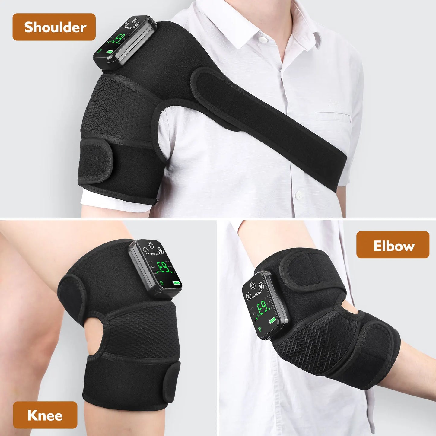 Hailicare Cordless 3 in 1 Thermal Knee Pad With Vibration Massager