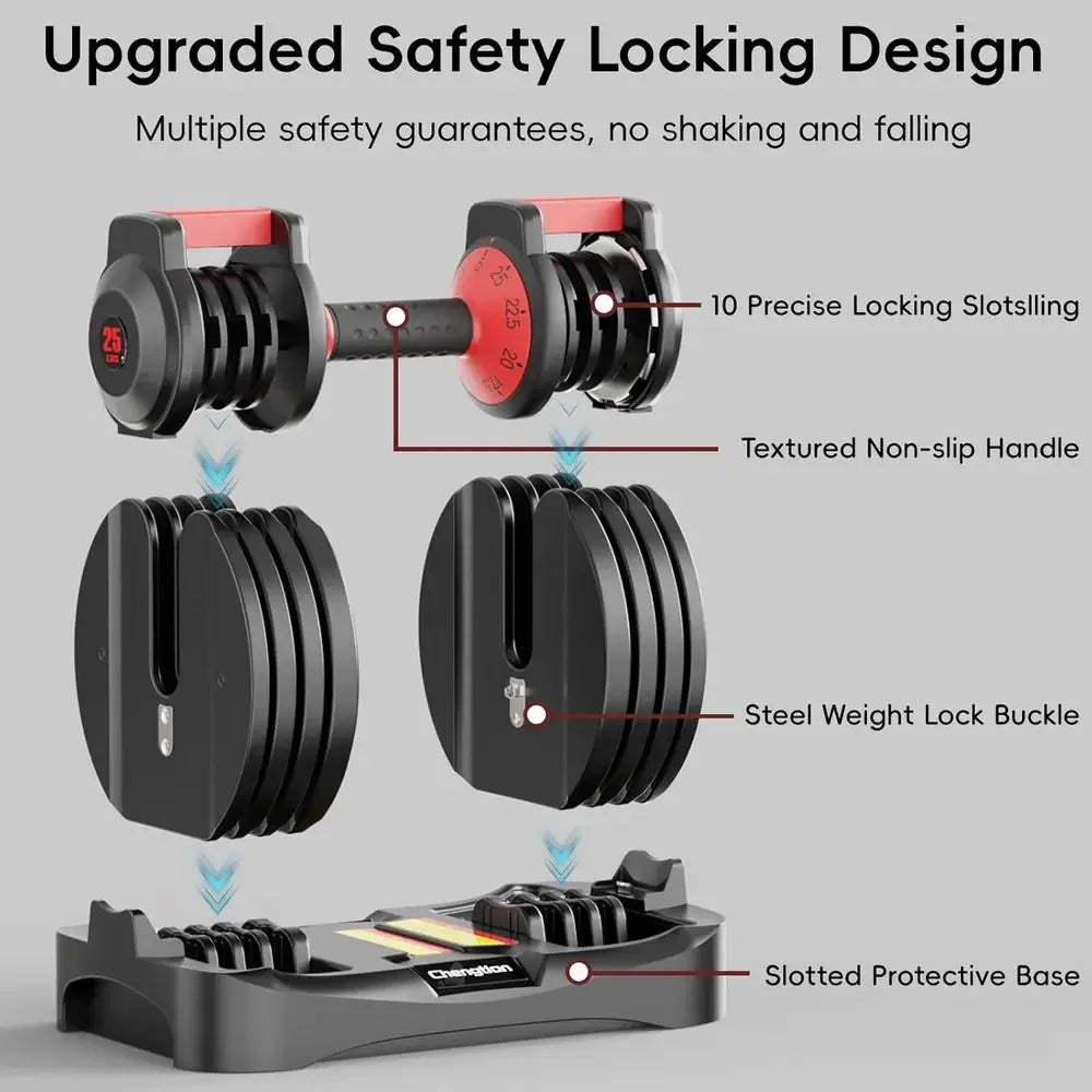 Adjustable Dumbbells With Quick Lock System For Home Workouts