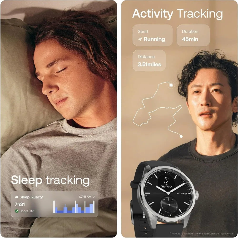Hybrid Smartwatch With GPS Fitness Tracking And Sleep Monitoring 30 Day Battery