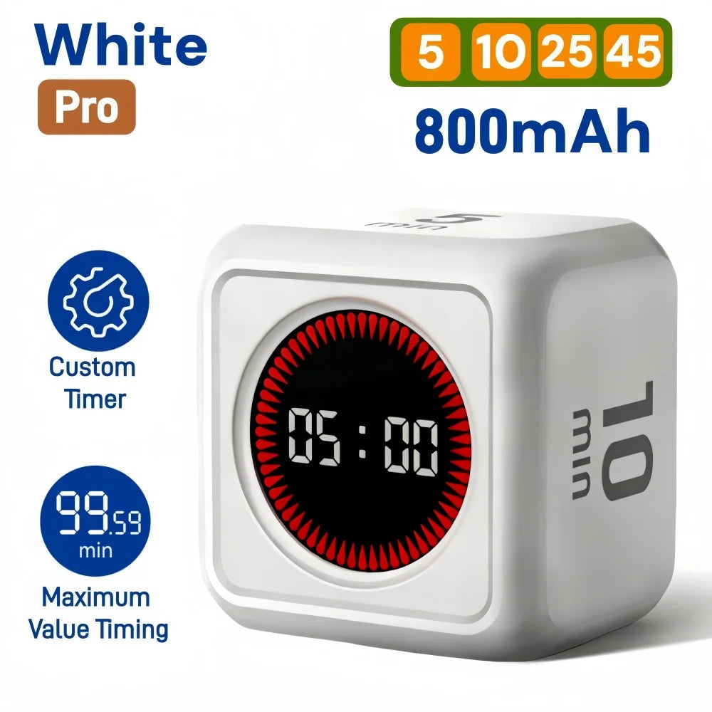 Pomodoro Timer LED Display Silent Eco Friendly Kitchen Timer