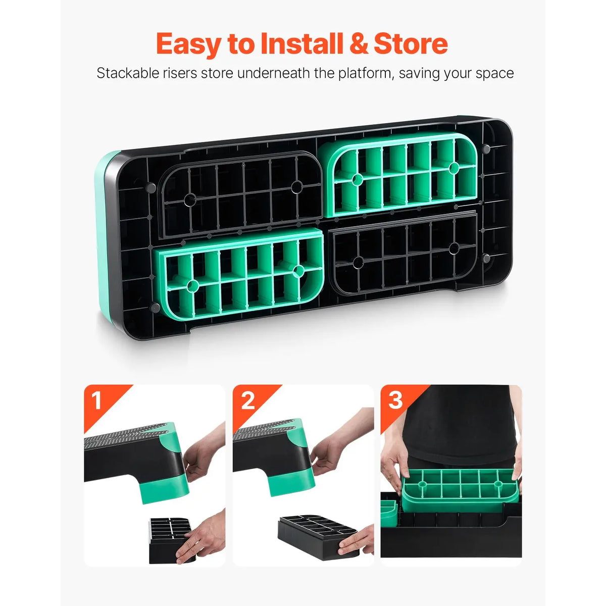 Oeny Adjustable Aerobic Workout Step Platform for Fitness Training