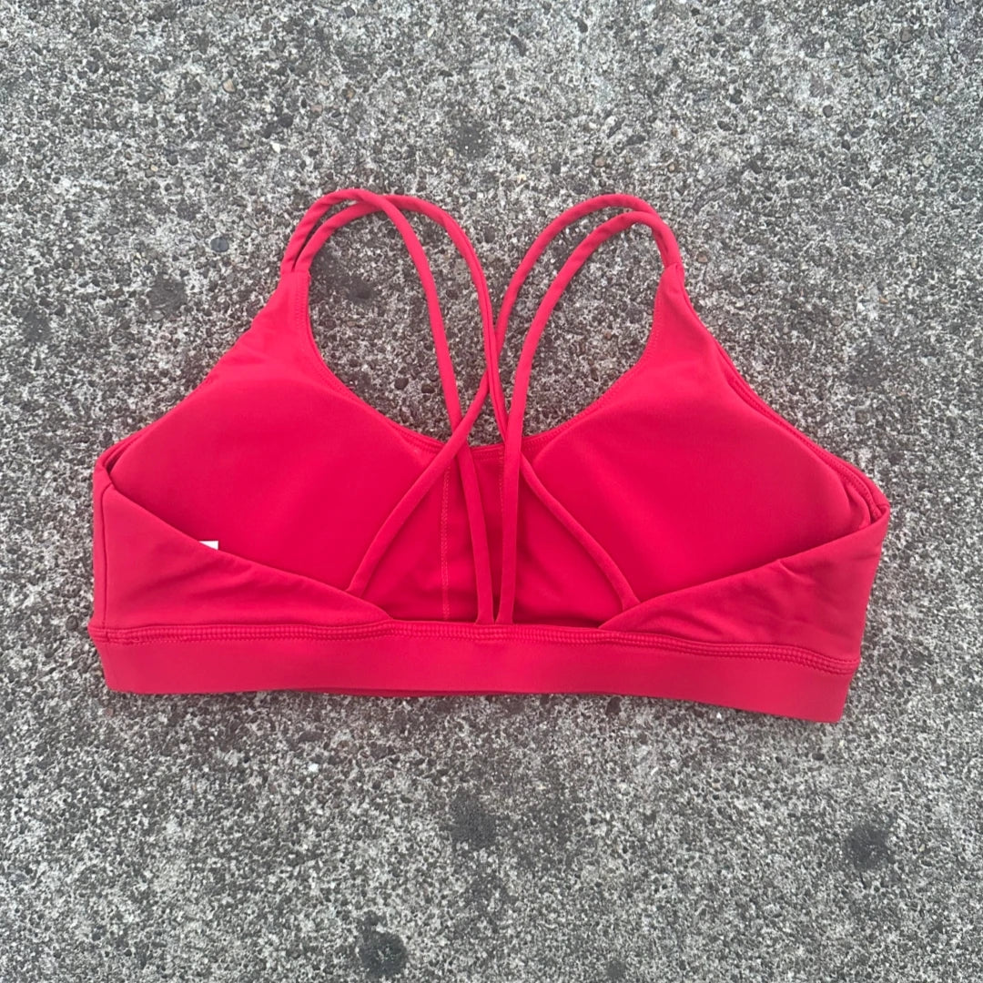 Cross Fitness Bra With Chest Pad Breathable Nylon Spandex
