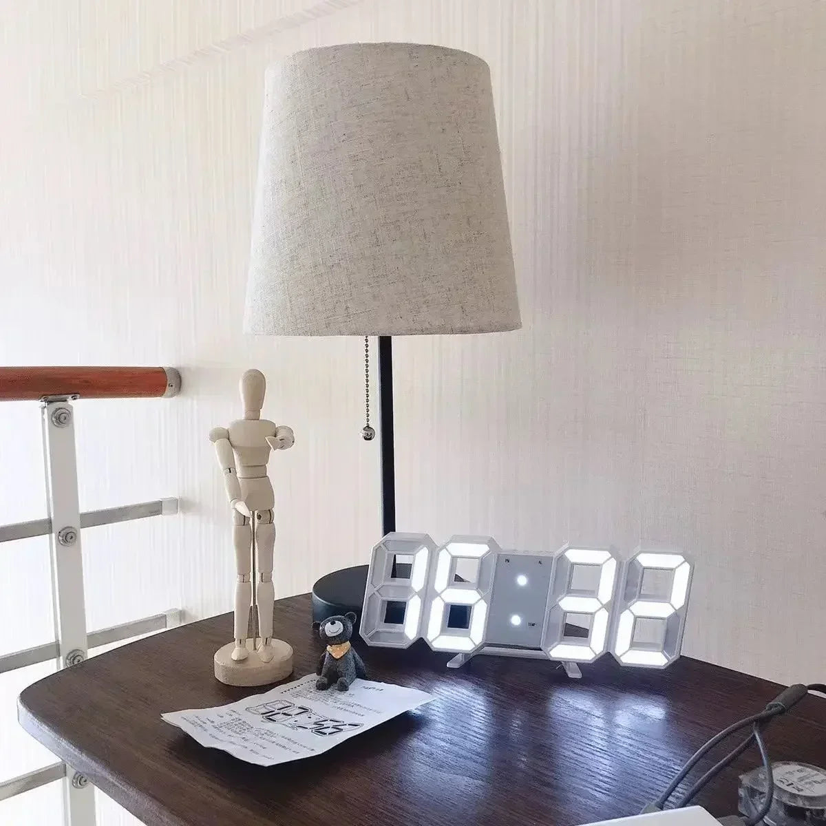 3D LED Digital Clock Wall Decor With Glow Night Mode