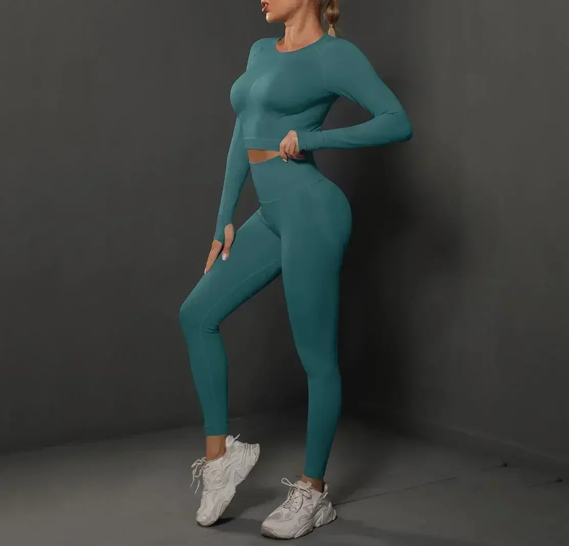 MIML Women's Seamless Yoga Set Two-Piece Fitness Suit