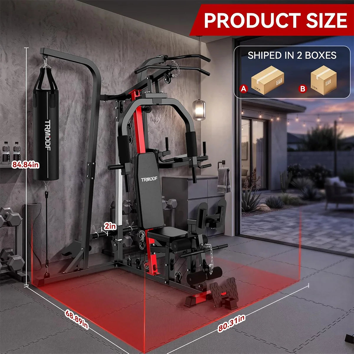 Pooboo Full Body Home Gym Strength Training Workout System