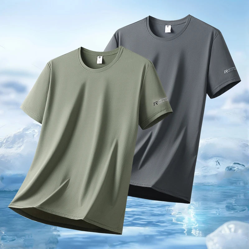 Unisex Quick Dry Ice Silk T Shirt Polyester Breathable Sports Top