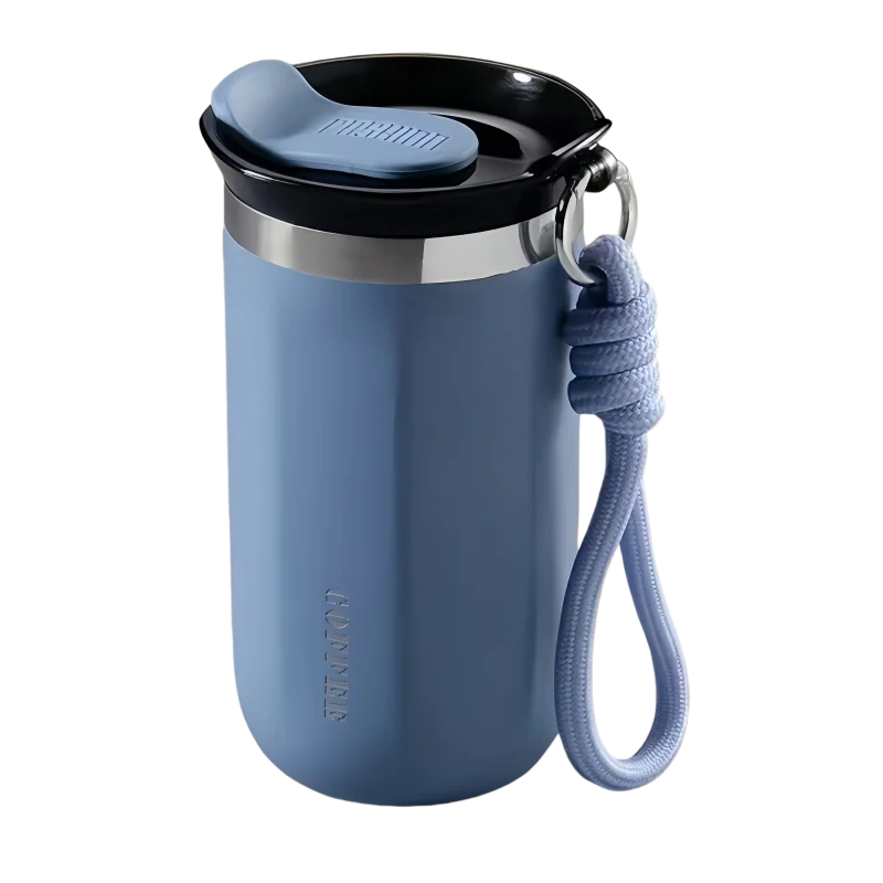 ULKNN Insulated Stainless Steel Travel Mug With Lid Rope Handle