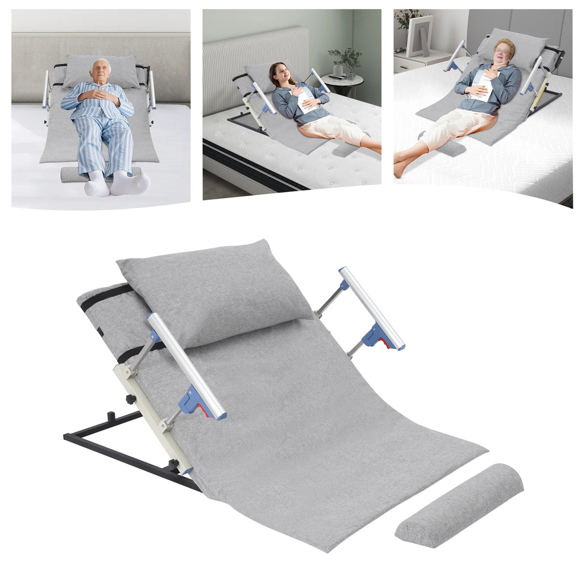330lbs 50W Electric Lifting Bed Backrest 2-70° 3000N·m Auxiliary Bed Backrest With High-elasticity Sponge for Elderly/Disabled Care Recovery, Sitting Reclining Back Support