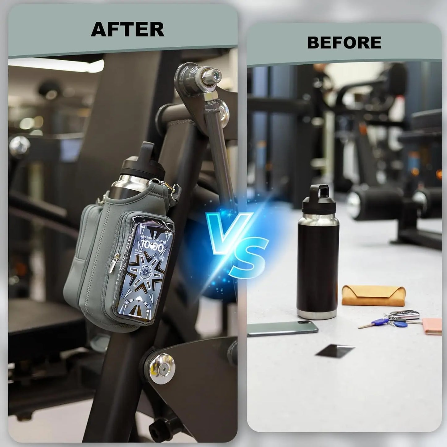 Lightweight Magnetic Water Bottle Sling Crossbody Bag With Adjustable Strap