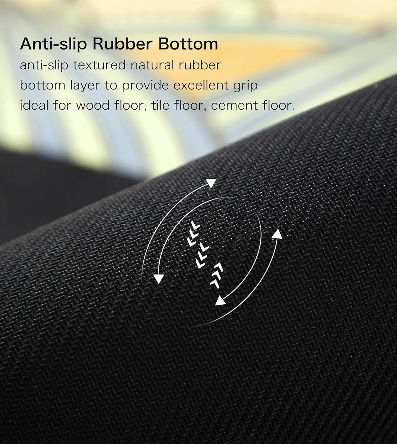 YTYIN Premium Round Yoga Mat Non Slip Extra Thick For Exercise