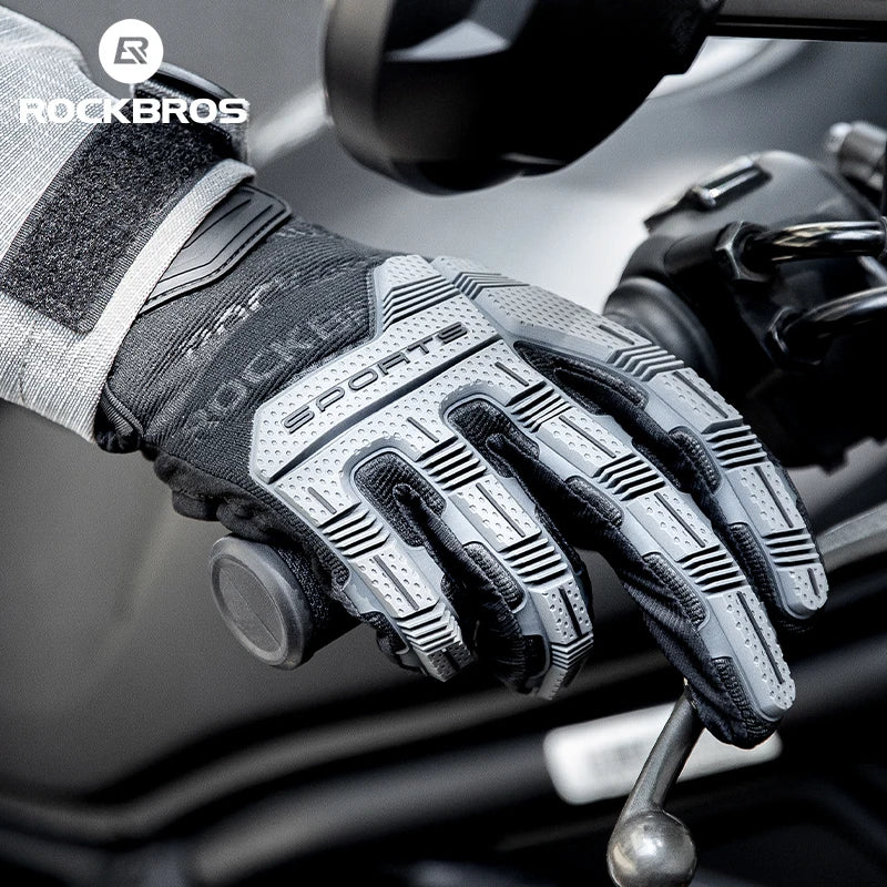 Rockbros Gel Padded Full Finger Cycling Gloves For Motorcycle Riding