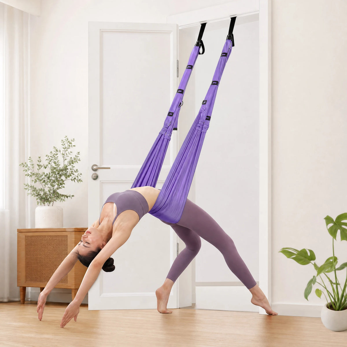 Door Mounted Aerial Yoga Strap For Home Fitness Training