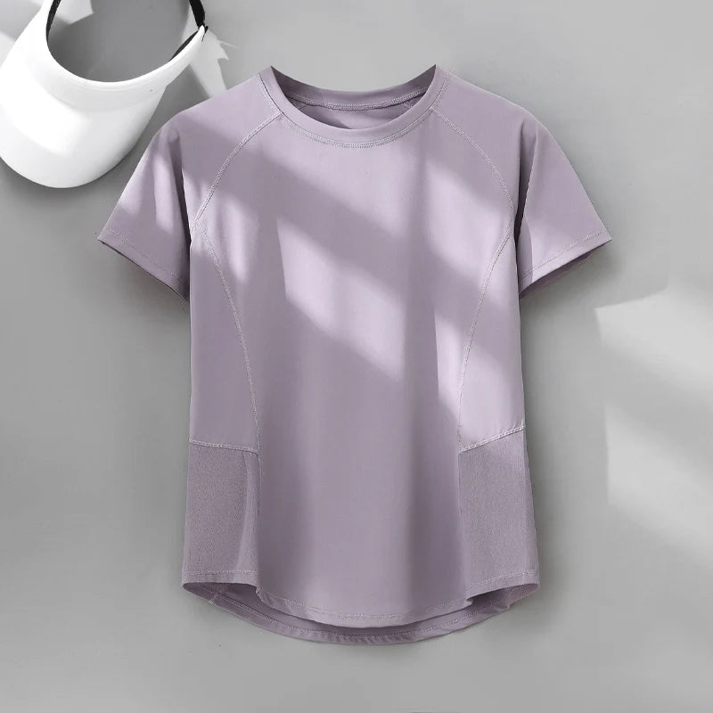 PHIGEER Womens Quick Dry Running T Shirt Mesh Panel Breathable Outdoor