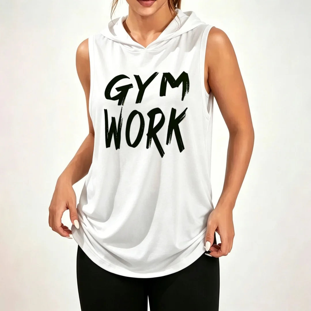Conquer Excuses Unisex Sleeveless Hoodie With Barbell Graphic