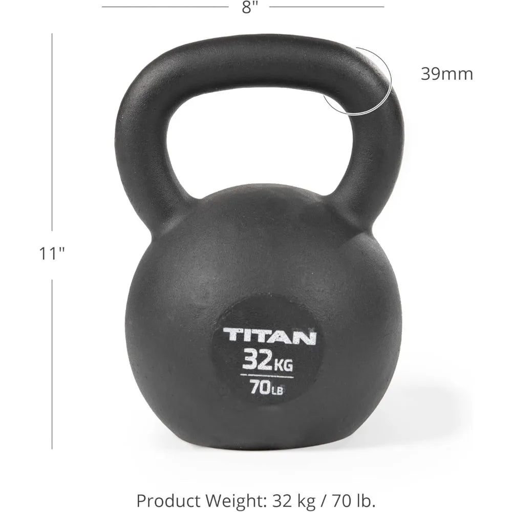 Titan Fitness Cast Iron Kettlebell Solid Construction For Full Body