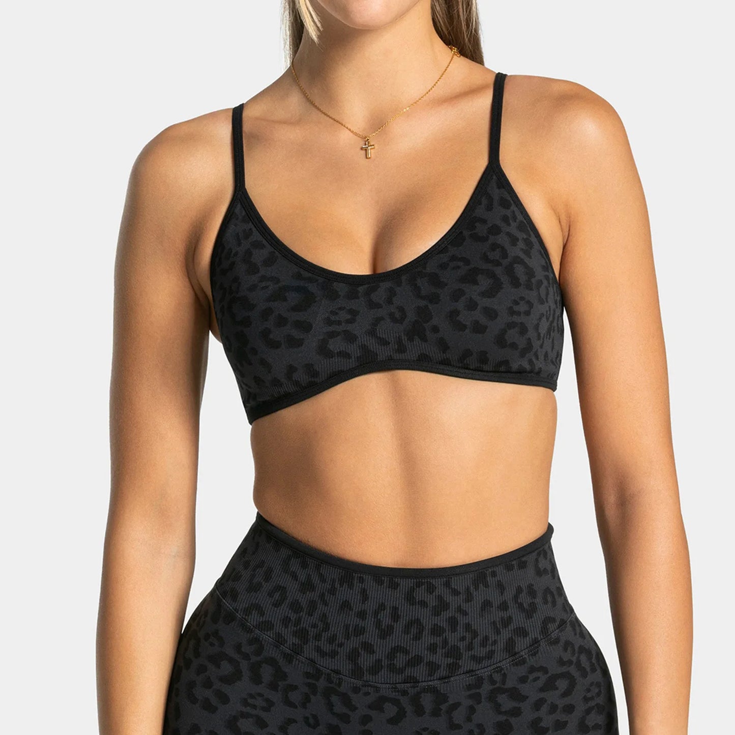 Everwanted Leopard Print Yoga Set Racerback Sports Bra High Waisted Leggings