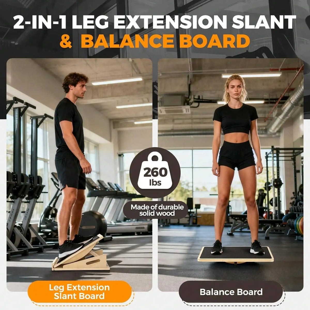 Adjustable Wooden Balance Board And Calf Stretch Slant Board