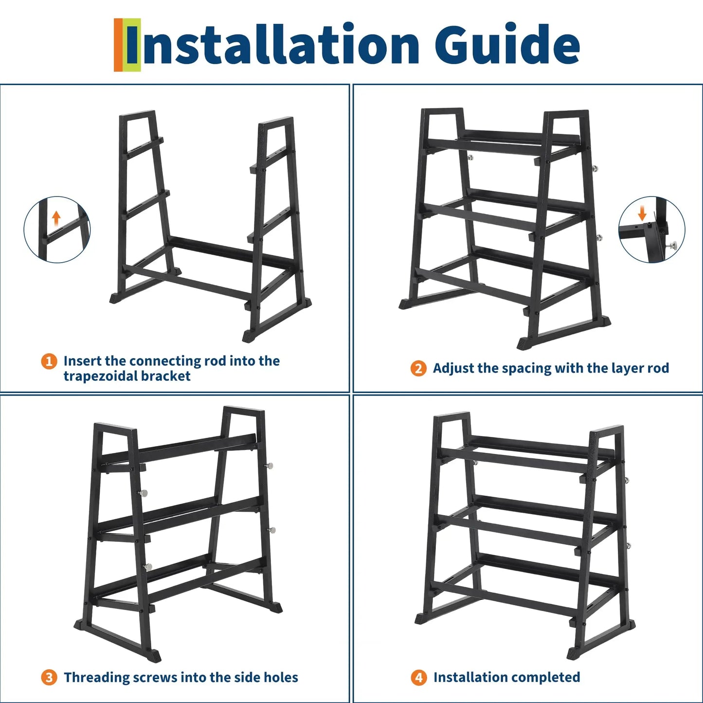 Adjustable 3 Tier Dumbbell Rack 1300LB Capacity For Home Gym