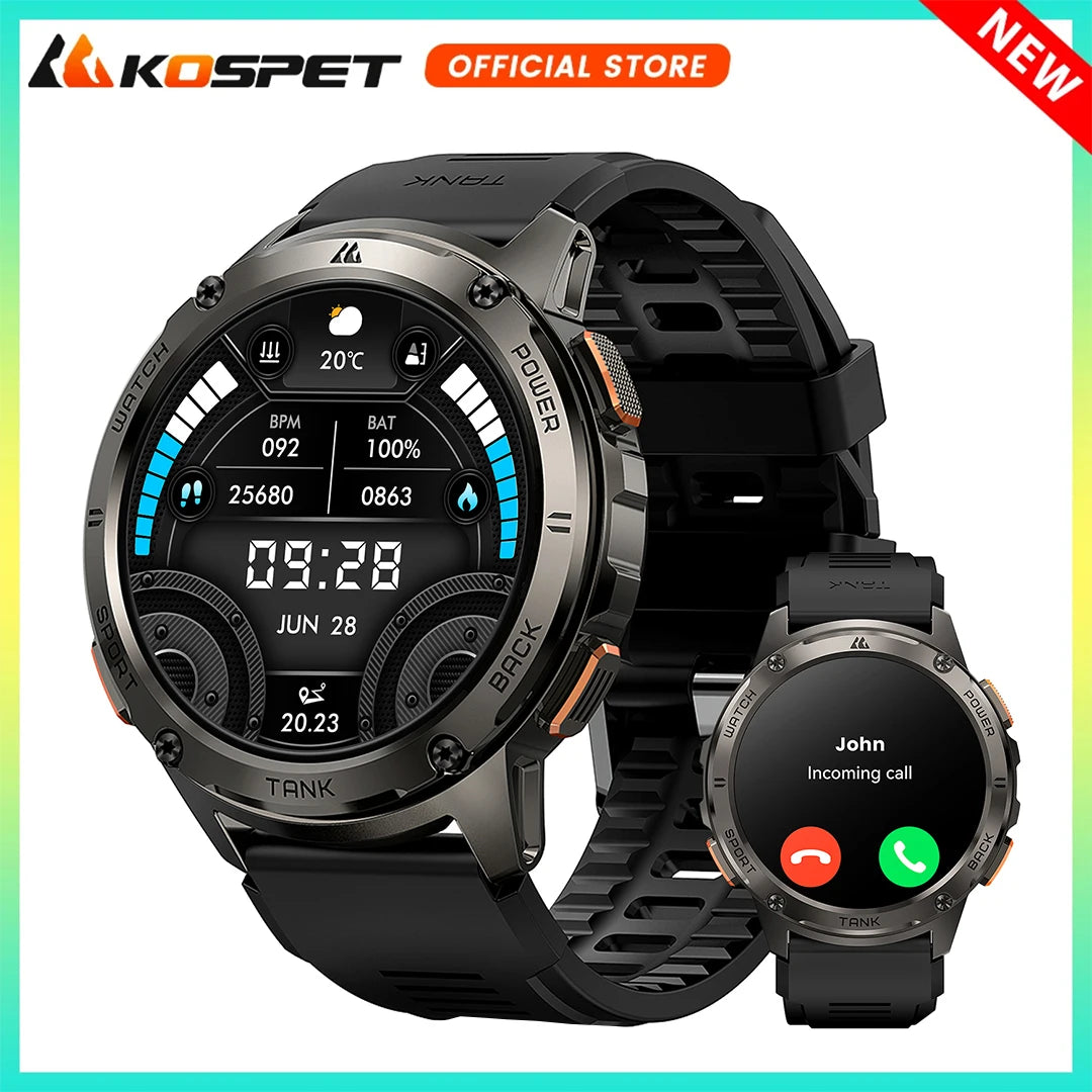 KOSPET TANK T3 Smartwatch With Calls Fitness Tracking And AMOLED