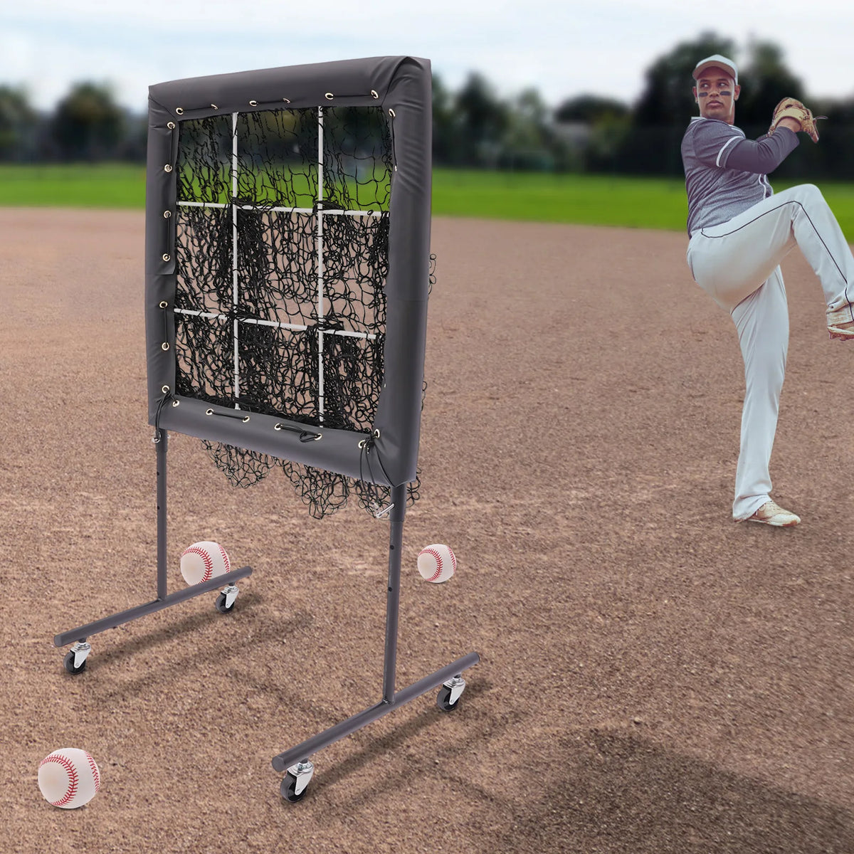 Adjustable Baseball Training Net for Hitting and Pitching Practice