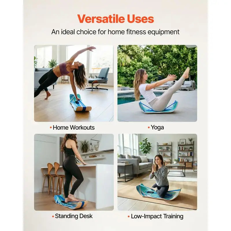 Wooden Wobble Balance Board for Core Training and Home Workouts