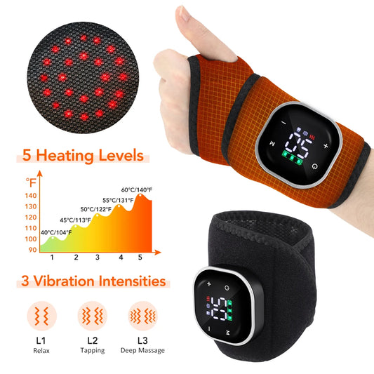 Hailicare Rechargeable Heated Wrist Brace With Vibration Therapy