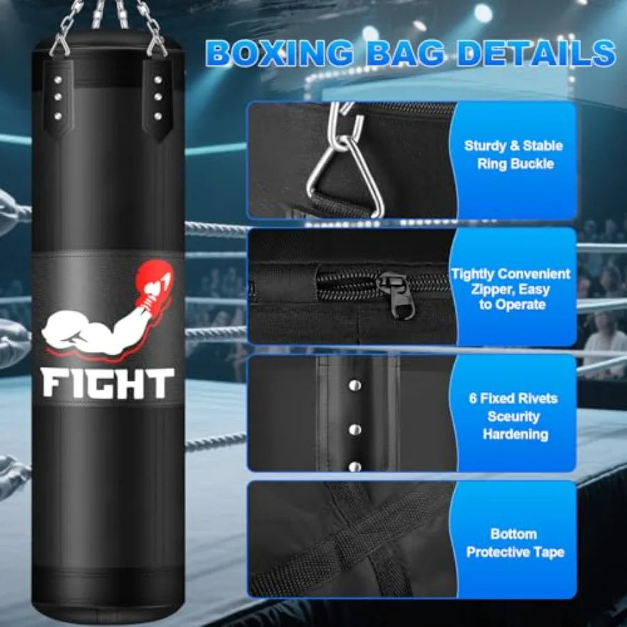 Punching Bag Set 4Ft With 12oz Gloves For MMA Kickboxing
