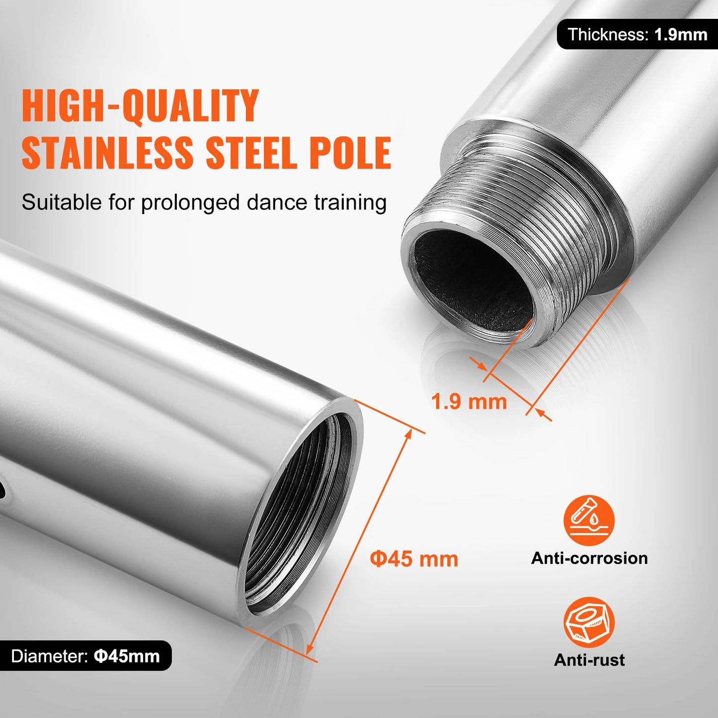 SucceBuy Professional Dancing Pole Kit Portable Removable Stainless Steel