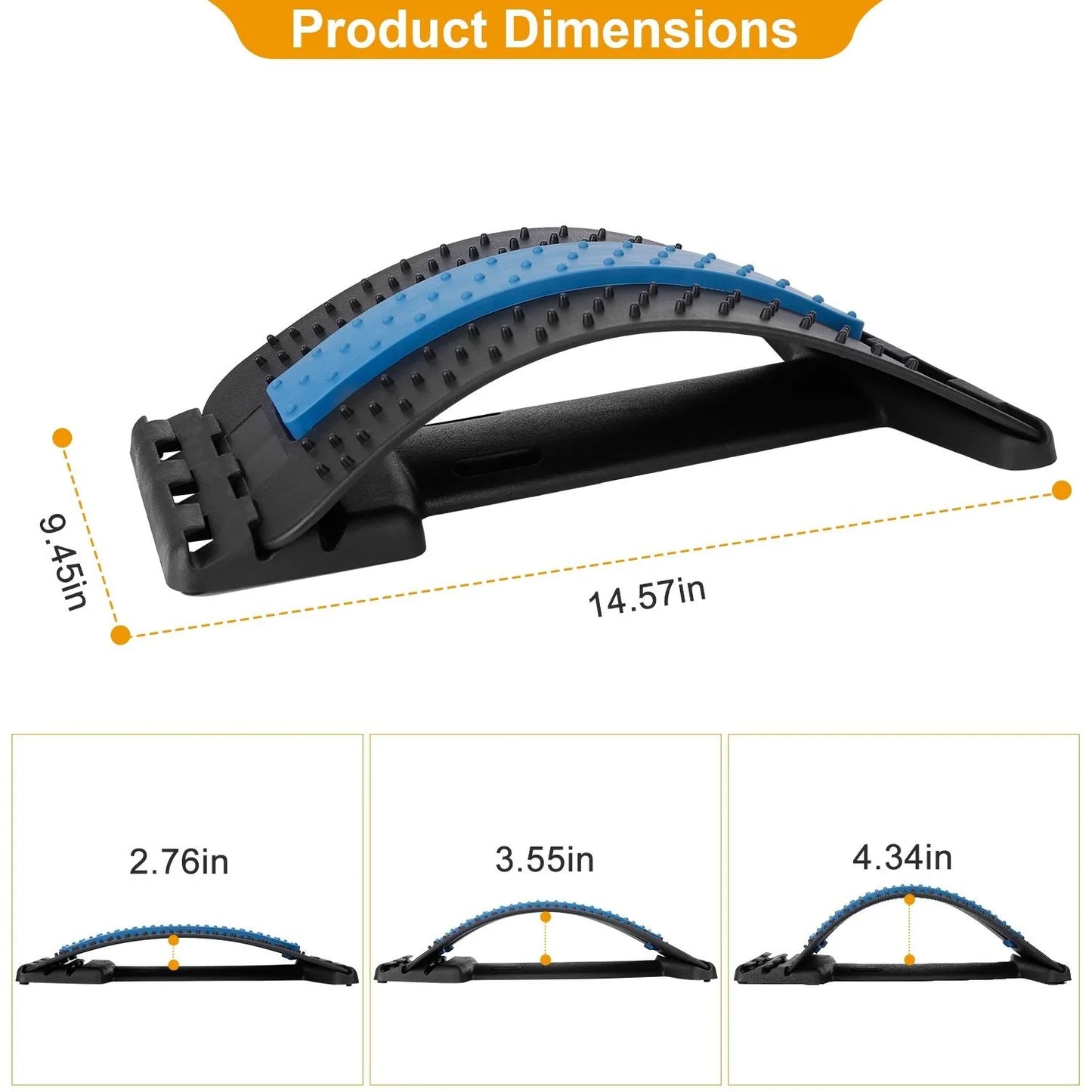 Back Stretcher With 96 Massage Protrusions For Posture Relief