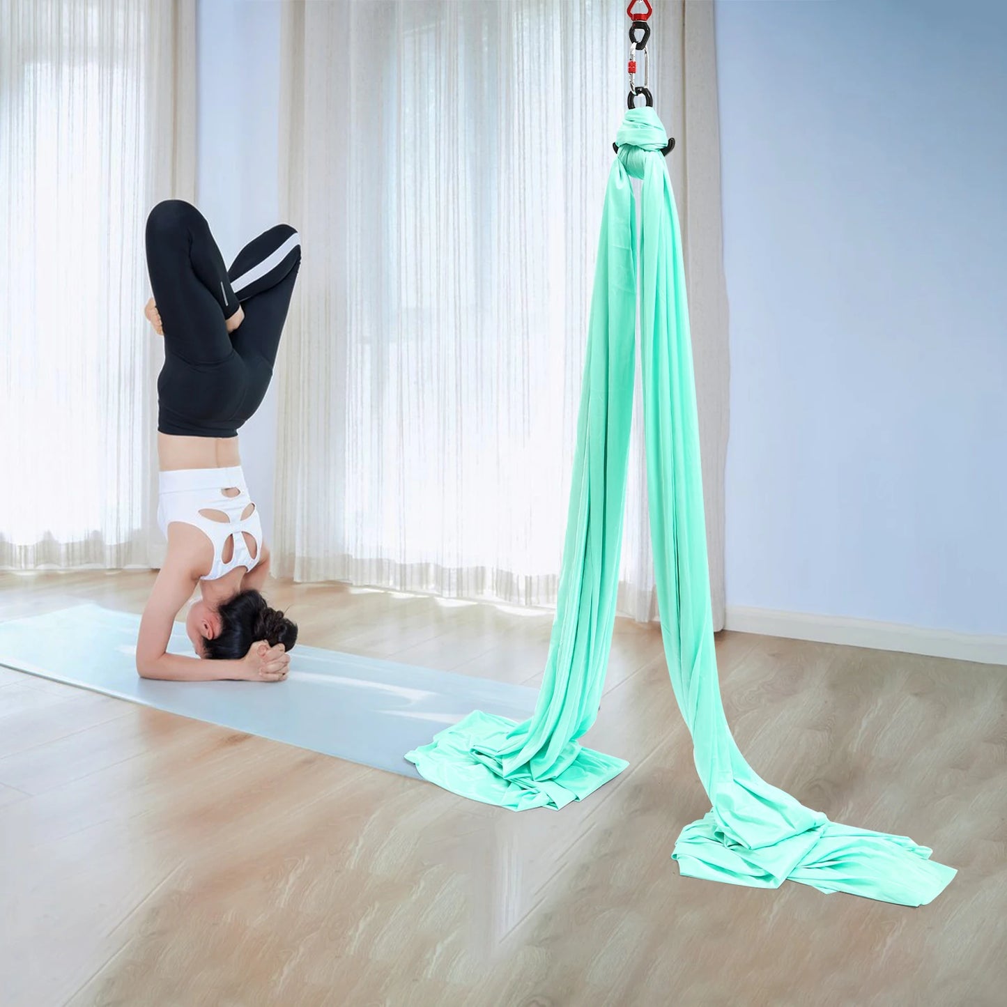 Aerial Yoga Hammock And Silk Ribbon For Dance Pilates Training