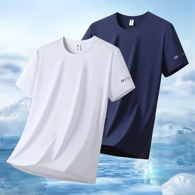 Unisex Quick Dry Ice Silk T Shirt Polyester Breathable Sports Top
