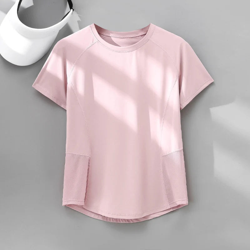 PHIGEER Womens Quick Dry Running T Shirt Mesh Panel Breathable Outdoor