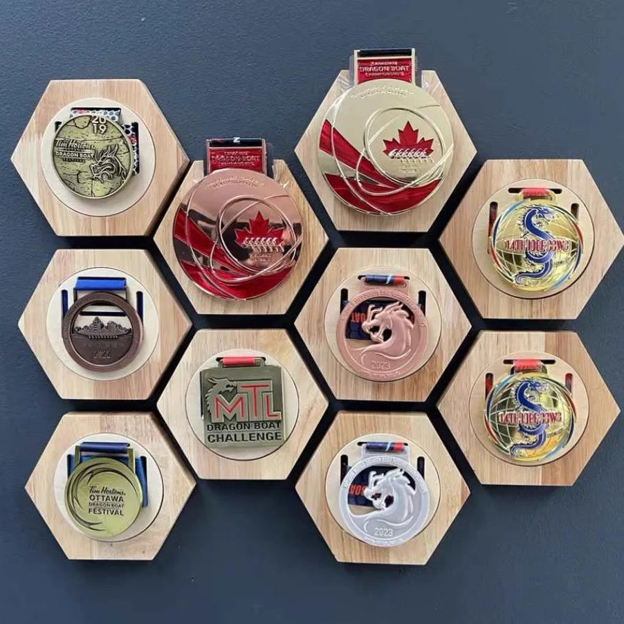 Hexagonal Medal Wall Mounted Display Rack For Home Decoration