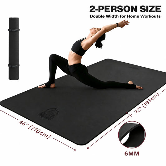 HAPBEAR Large Yoga Mat Non Slip TPE For Gym Workouts