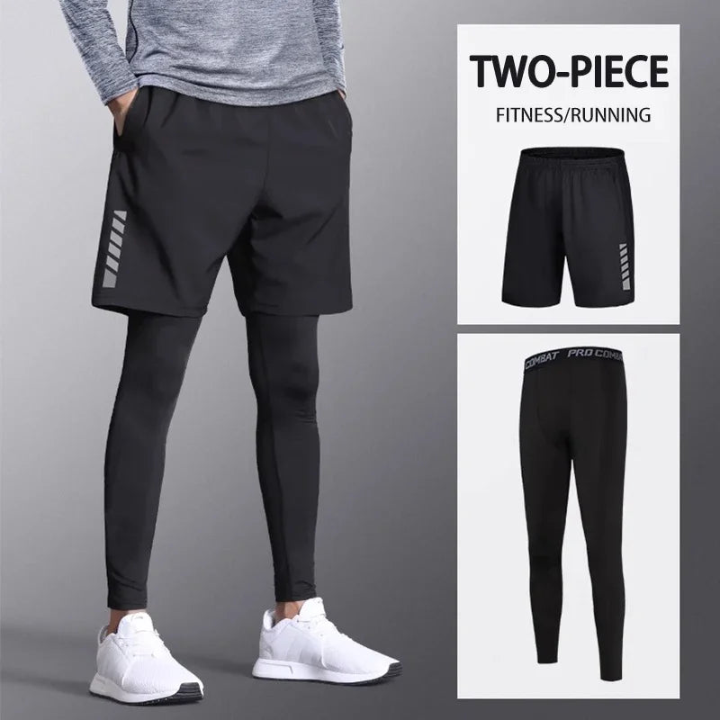 Kizarco Men Ice Silk 2In1 Quick Dry Training Pants
