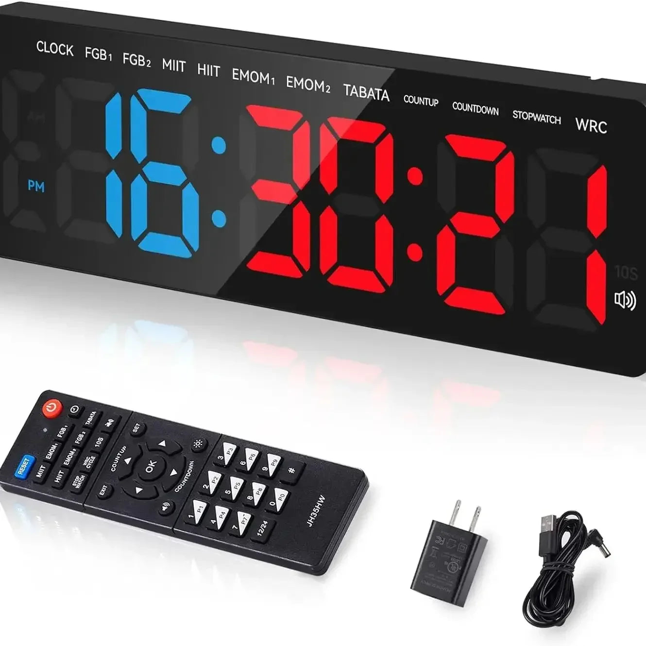 SeeSii Gym Timer LED Display Wall Clock For Interval Workouts