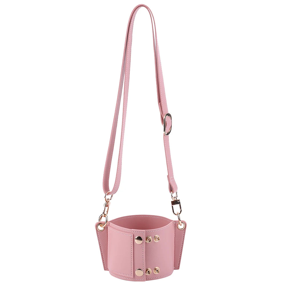 PU Leather Water Bottle Holder Sling With Adjustable Strap