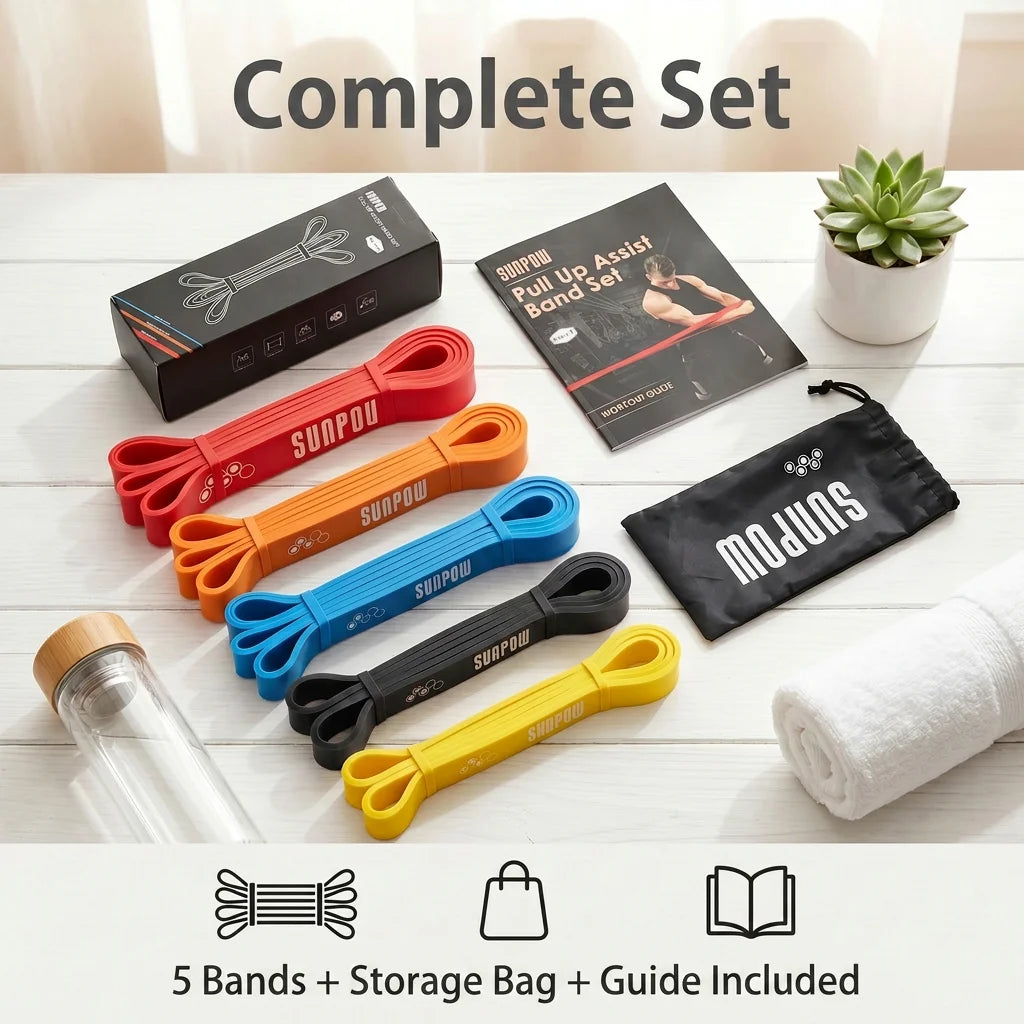 Pull Up Assistance Bands Set Of 5 Heavy Duty Latex