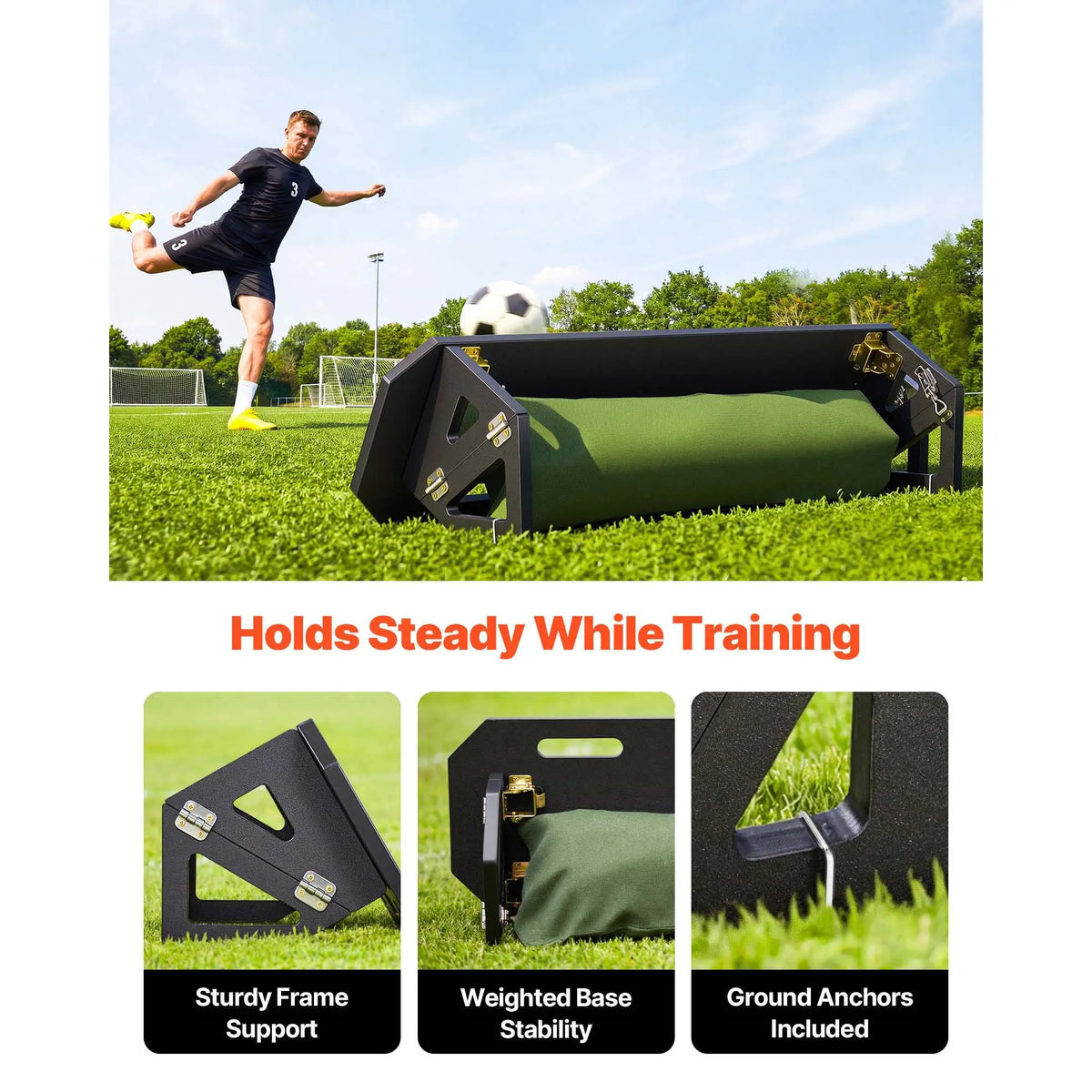 Oeny Portable Soccer Rebounder Board With Three Adjustable Training Angles
