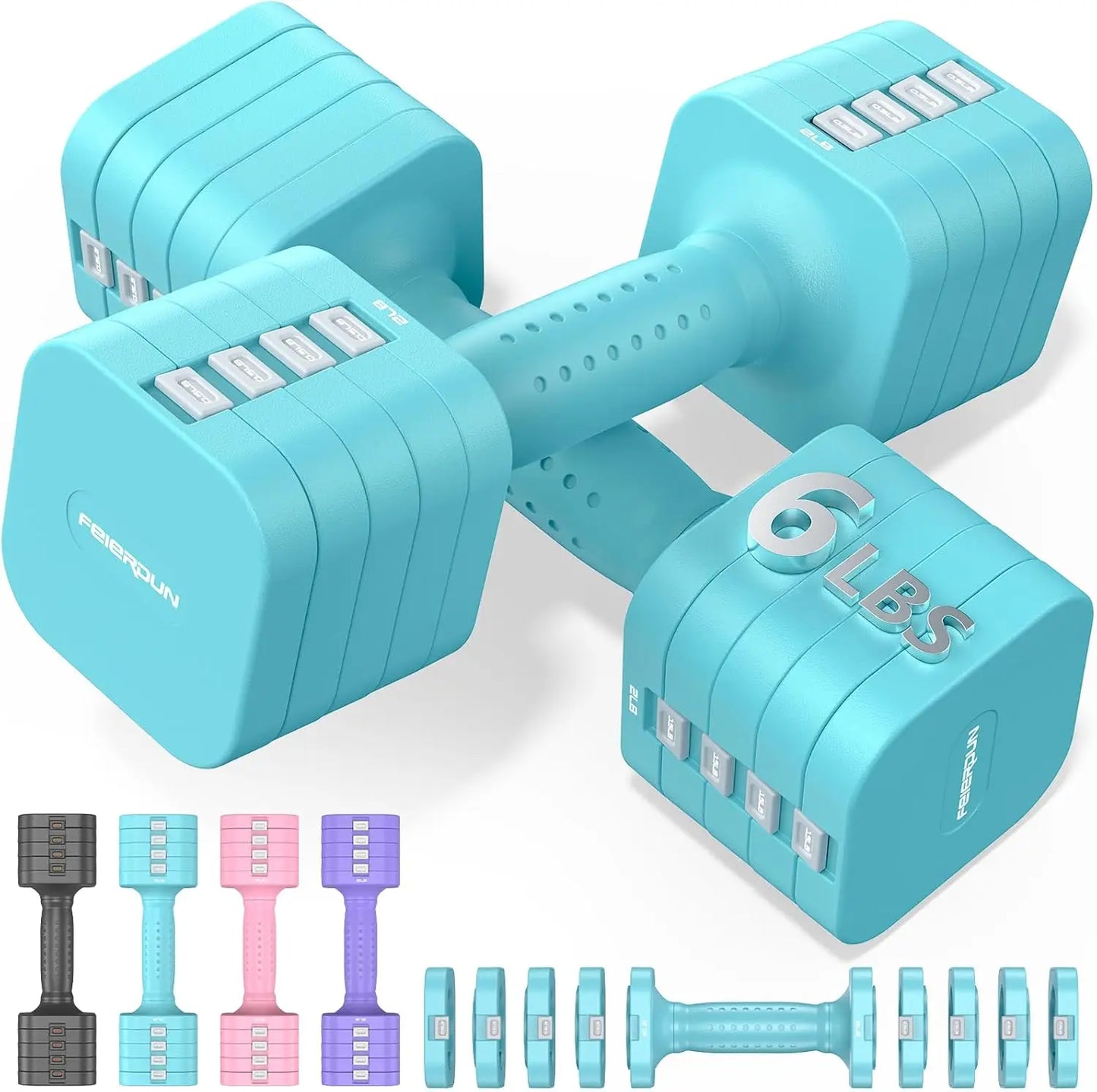 FED Fitness FEIERDUN 5-In-1 Adjustable Dumbbells Set Of 2