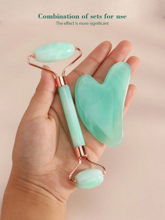 Facial Massage Tool Set Includes Roller Stick Ice Gel Pack