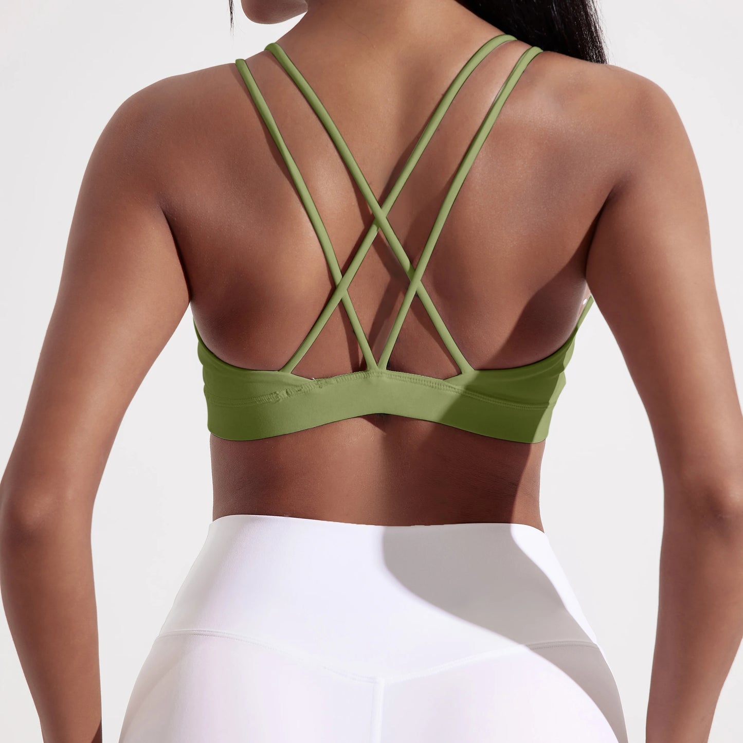 Cross Fitness Bra With Chest Pad Breathable Nylon Spandex