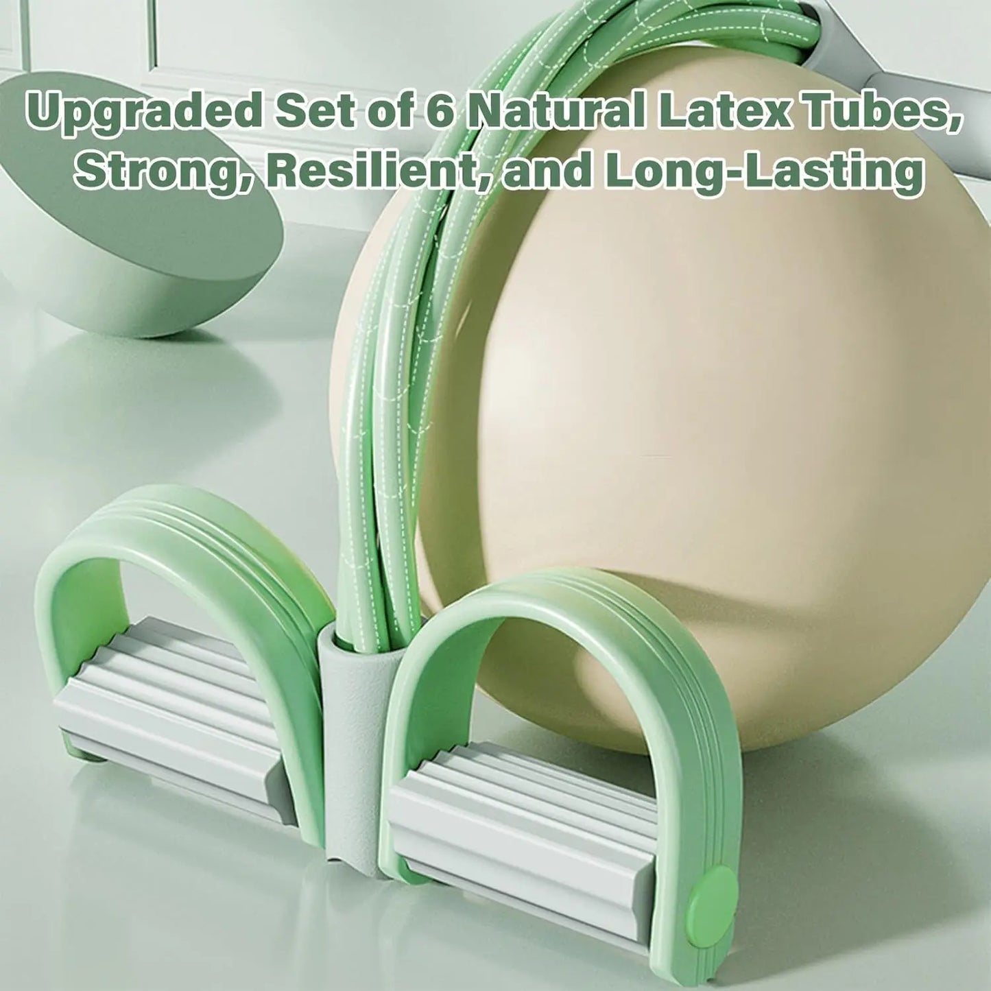Natural Rubber Pedal Resistance Bands With Handles For Body Workout