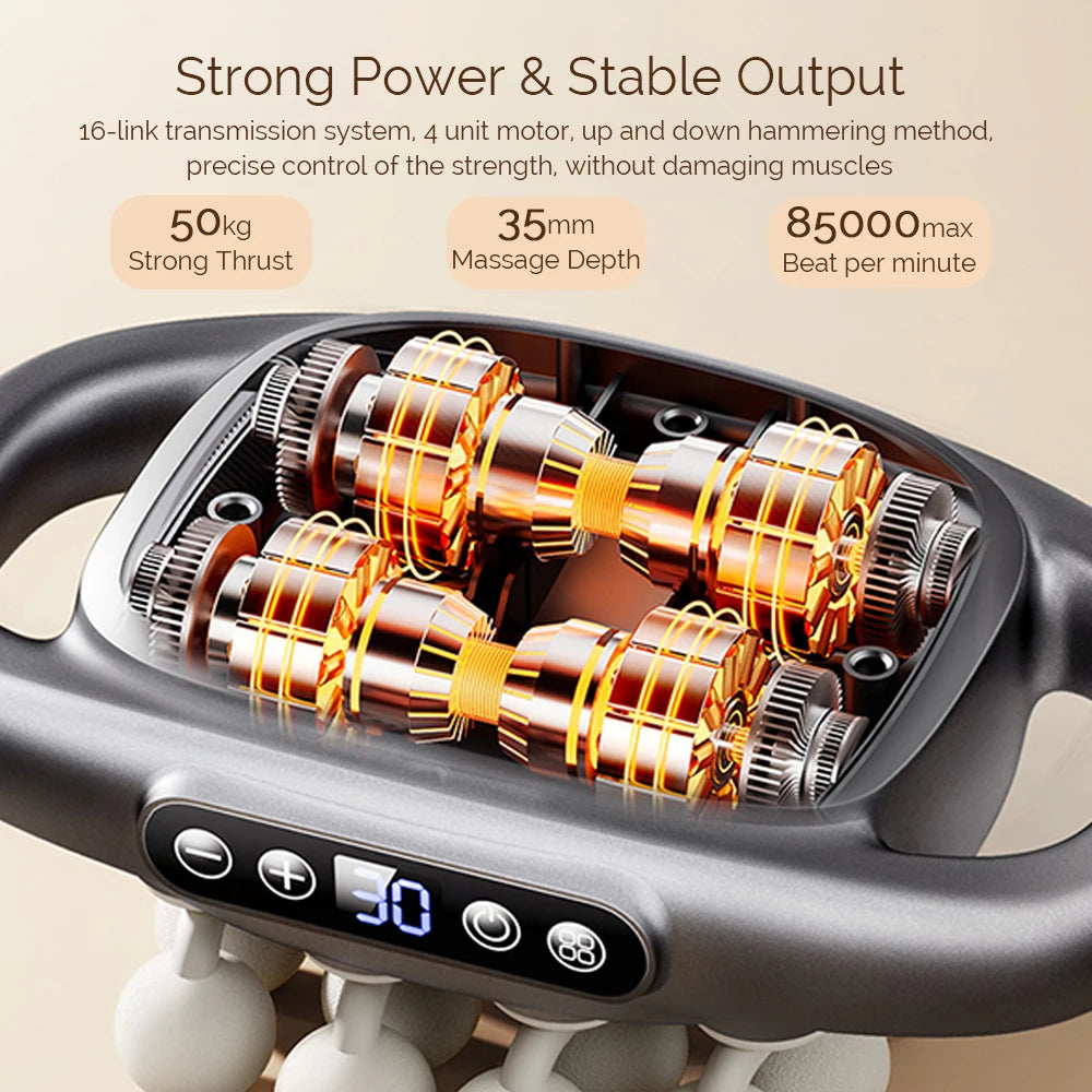 Foreverlily 16 Head Fascia Gun High Frequency Massage Massager