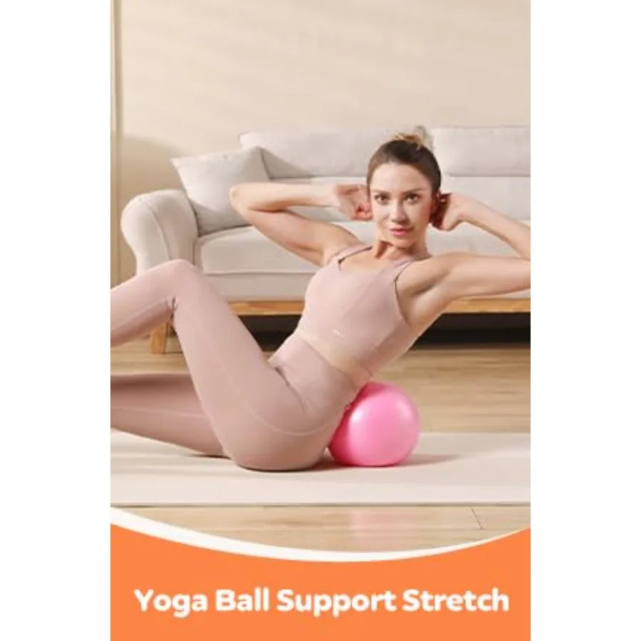 Seven Piece Pilates Fitness Set With Bands And Mini Ball