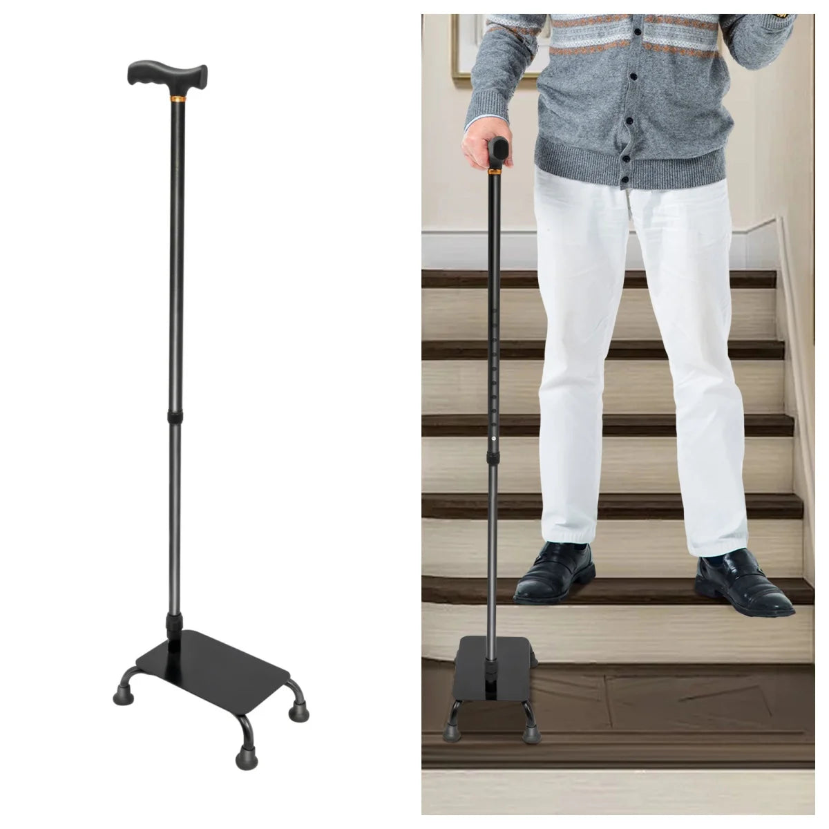 Bymaocar Safe Pedal Stair Lift Aid For Elderly Four Legged
